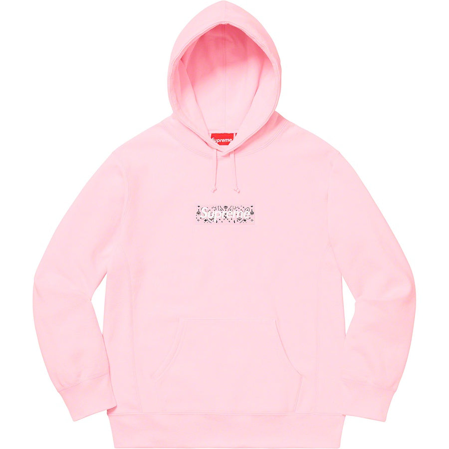 Supreme Bandana Box Logo Hoodie Sweatshirt Pink