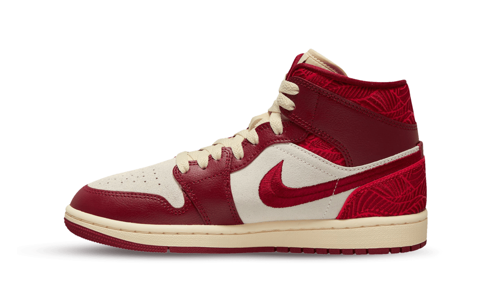 Air Jordan 1 Mid SE Tiki Leaf Team Red