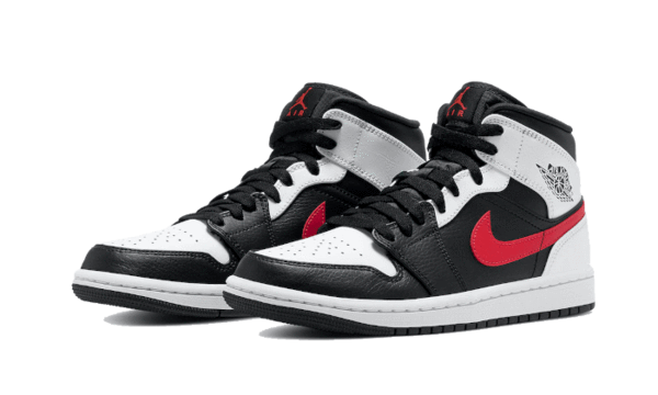 Air Jordan 1 Mid Black Chile Red White - Nuove e Autentiche al 100%