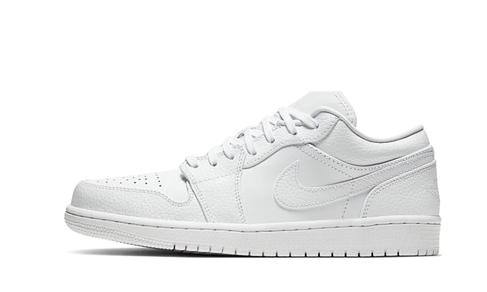 Air Jordan 1 Low Triple White Tumbled Leather