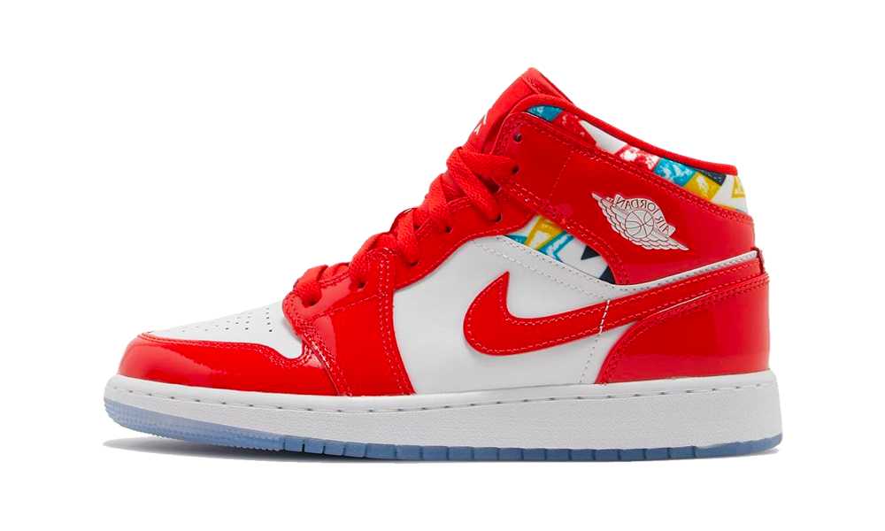 Air Jordan 1 Mid Barcelona Sweater Red Patent