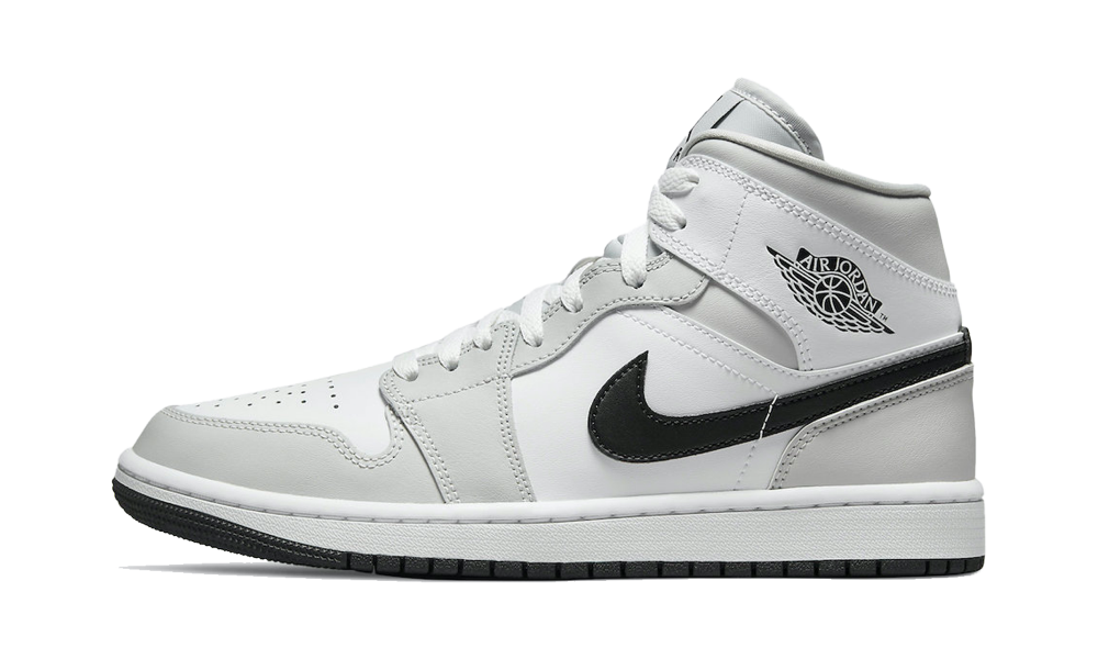 Air Jordan 1 Mid White Light Smoke Grey