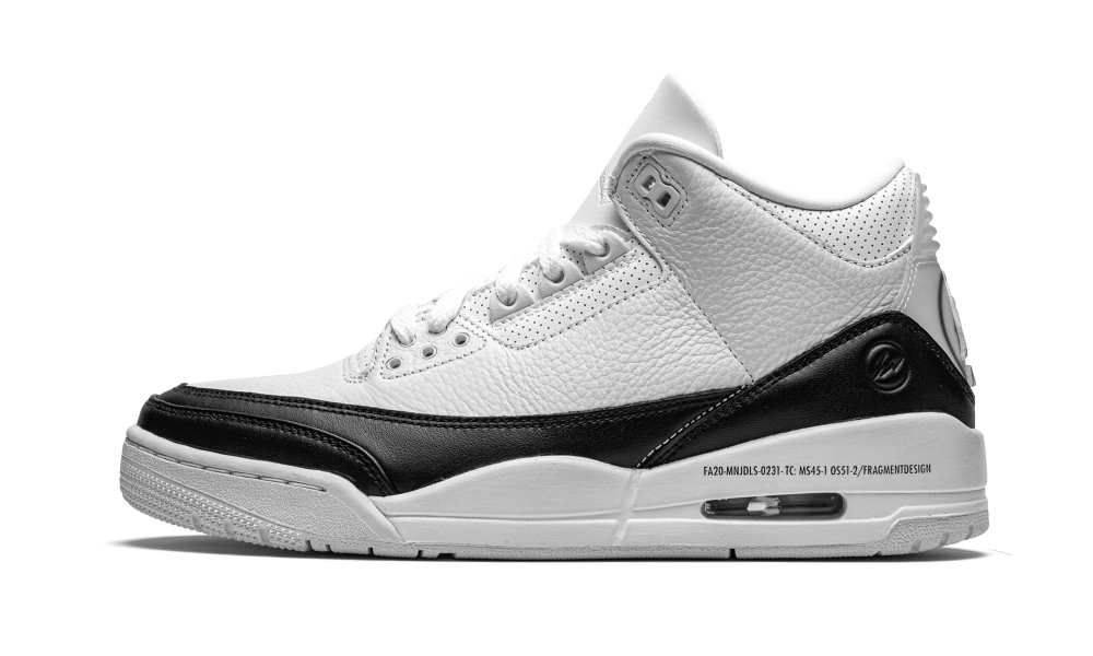Air Jordan 3 Retro Fragment White Black - Nuove e autentiche al 100%