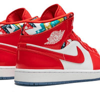 Air Jordan 1 Mid Barcelona Sweater Red Patent