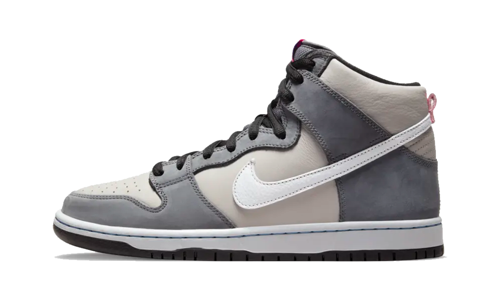 SB Dunk High Medium Grey Pink