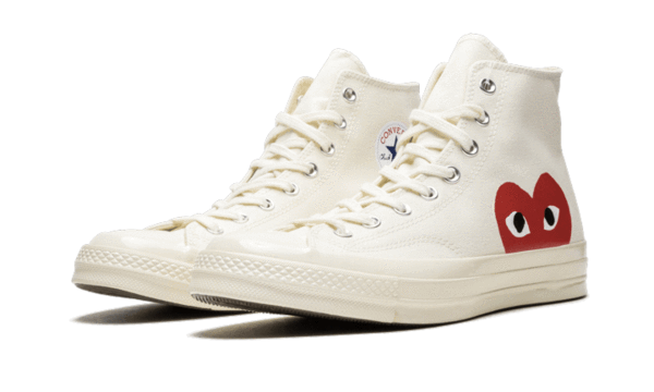 Chuck Taylor All-Star 70s Hi Comme des Garcons PLAY White - Nuove e Autentiche al 100%