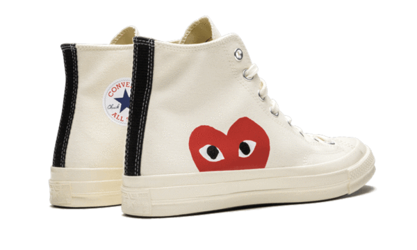 Chuck Taylor All-Star 70s Hi Comme des Garcons PLAY White - Nuove e Autentiche al 100%